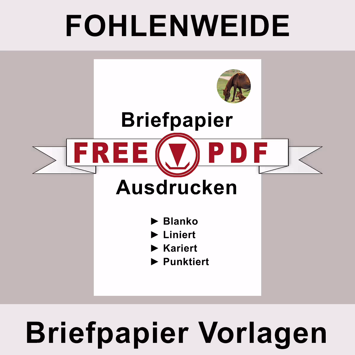 Briefpapier-Fohlenweide