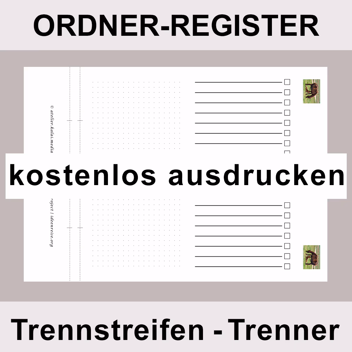 Aktenschwanz | Ordner-Register | Trennstreifen | Trenner | Trennblätter