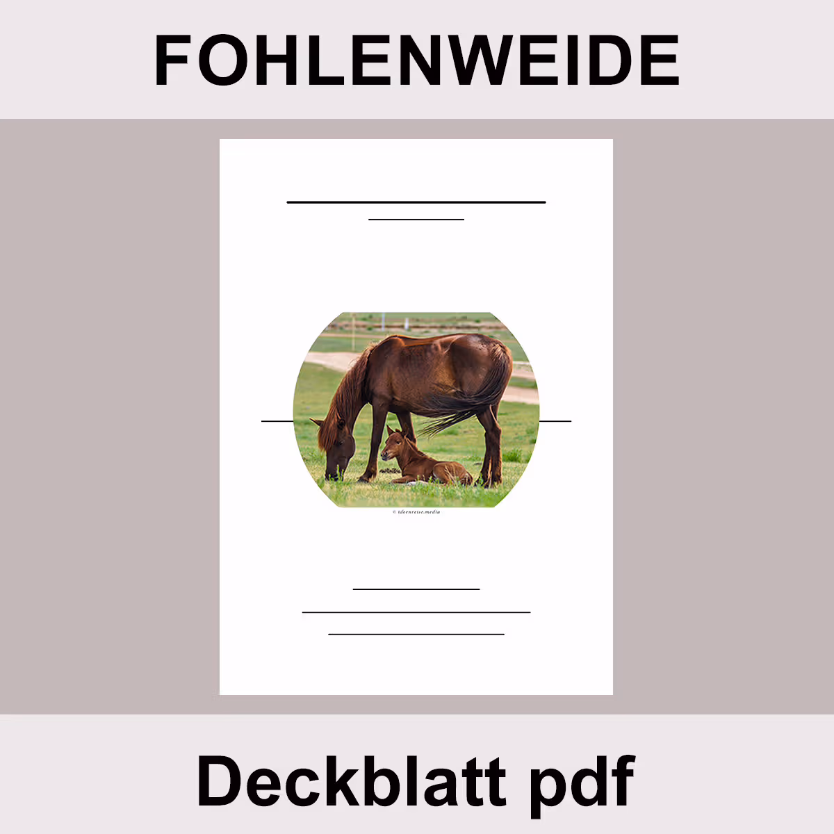 Fohlenweide Deckblatt Vorlage kostenlos - pdf
