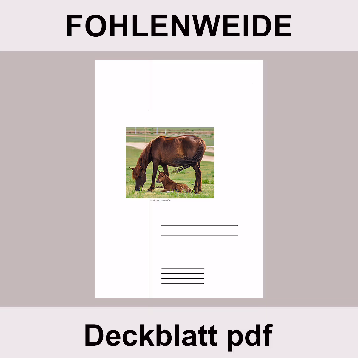 Fohlenweide Deckblatt Vorlage kostenlos - pdf